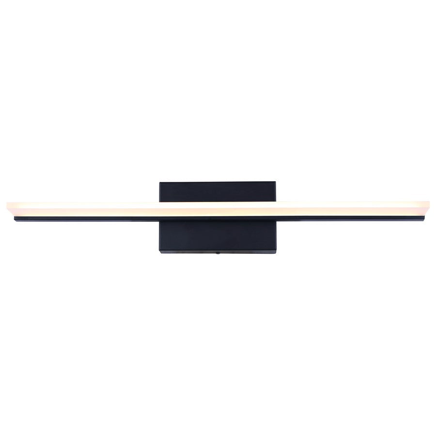 Canarm Madison 24.13in 1-Light LED Vanity Light | Modern Matte Black Steel | Bathroom & Dressing Area | 24.13 x 3.75 x 4.38 in | Model LVL327A24BK