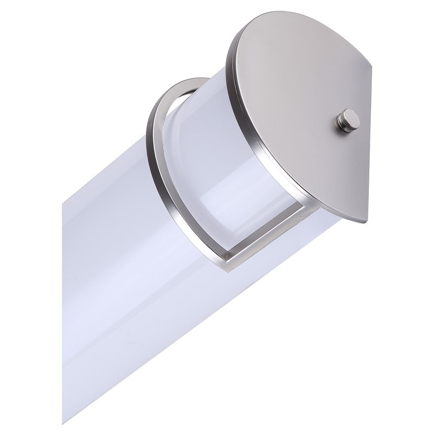 Canarm Madison 24.75in 1-Light LED Bathroom Vanity | Modern Brushed Nickel and Frosted Acrylic | Bathroom Grooming & Makeup | Model LVL328A24BN