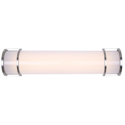 Canarm Madison 24.75in 1-Light LED Bathroom Vanity | Modern Brushed Nickel and Frosted Acrylic | Bathroom Grooming & Makeup | Model LVL328A24BN