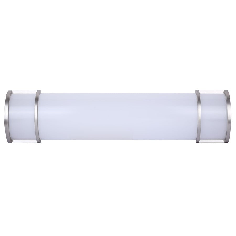 Canarm Madison 24.75in 1-Light LED Bathroom Vanity | Modern Brushed Nickel and Frosted Acrylic | Bathroom Grooming & Makeup | Model LVL328A24BN
