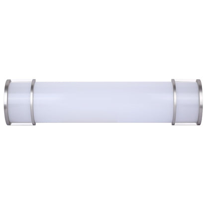 Canarm Madison 24.75in 1-Light LED Bathroom Vanity | Modern Brushed Nickel and Frosted Acrylic | Bathroom Grooming & Makeup | Model LVL328A24BN