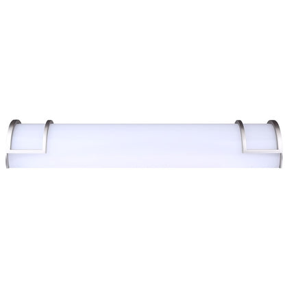 Canarm Madison 24.75in 1-Light LED Bathroom Vanity | Modern Brushed Nickel and Frosted Acrylic | Bathroom Grooming & Makeup | Model LVL328A24BN