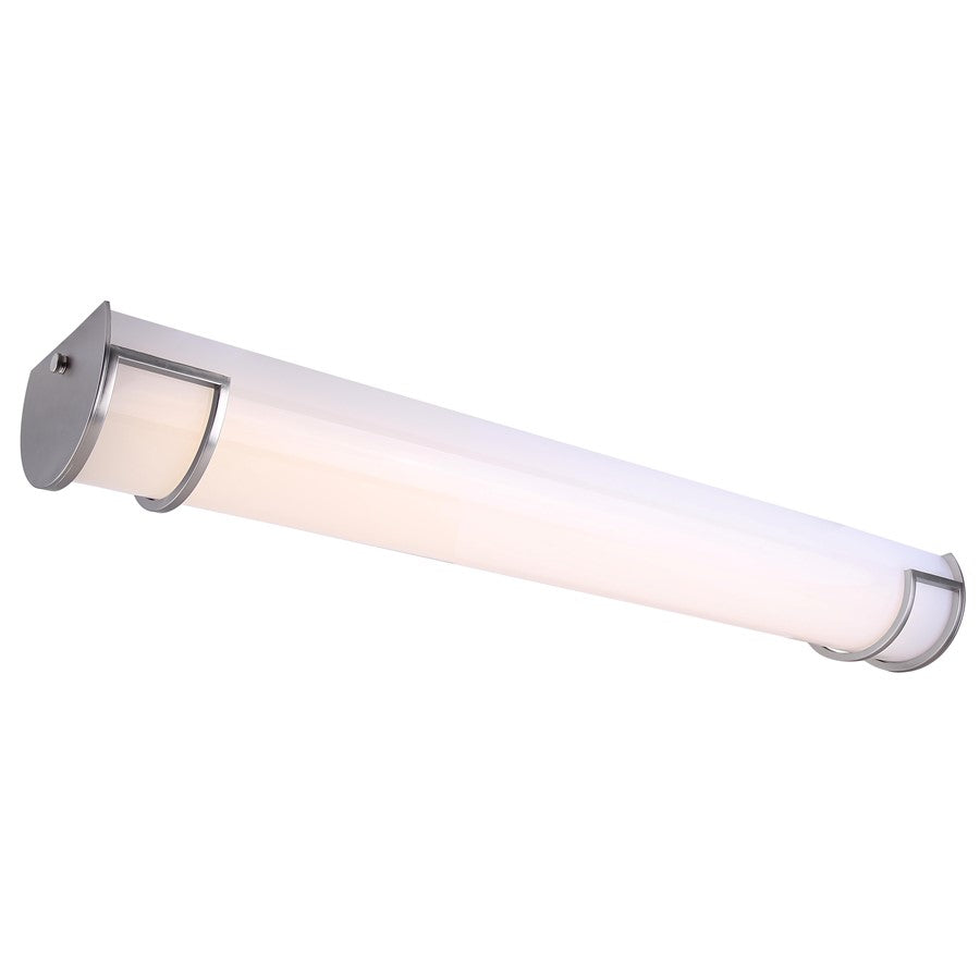 Canarm Madison 36.75in 1-Light LED Bathroom Vanity | Modern Brushed Nickel and Frosted Acrylic | Bathroom Grooming & Makeup | Model LVL328A36BN
