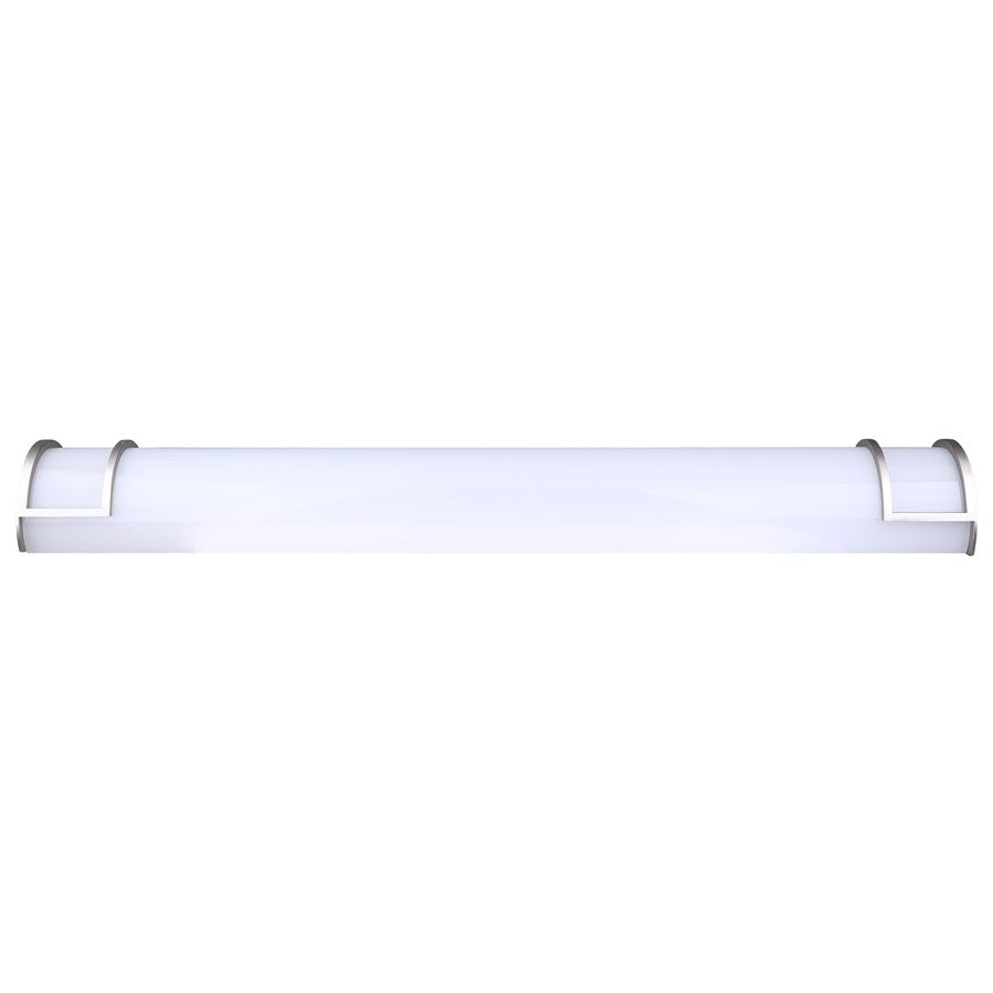 Canarm Madison 36.75in 1-Light LED Bathroom Vanity | Modern Brushed Nickel and Frosted Acrylic | Bathroom Grooming & Makeup | Model LVL328A36BN