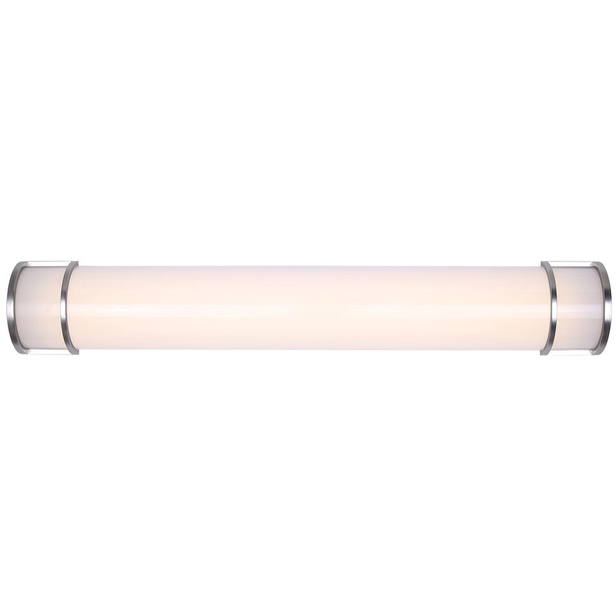 Canarm Madison 36.75in 1-Light LED Bathroom Vanity | Modern Brushed Nickel and Frosted Acrylic | Bathroom Grooming & Makeup | Model LVL328A36BN