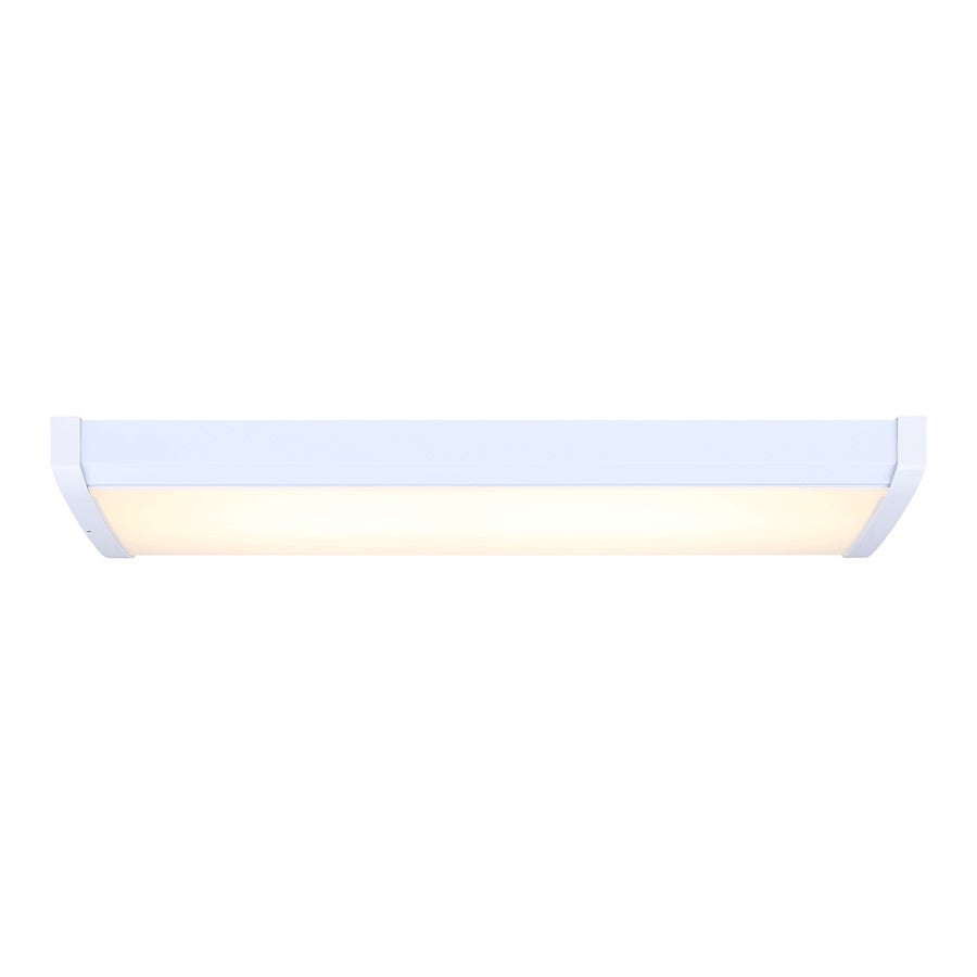 Canarm Madison 24in LED Utility Light | White Acrylic Flush Mount | Workshop & Garage | 1170 Lumens, 3CCT | Model LW24A20-MS