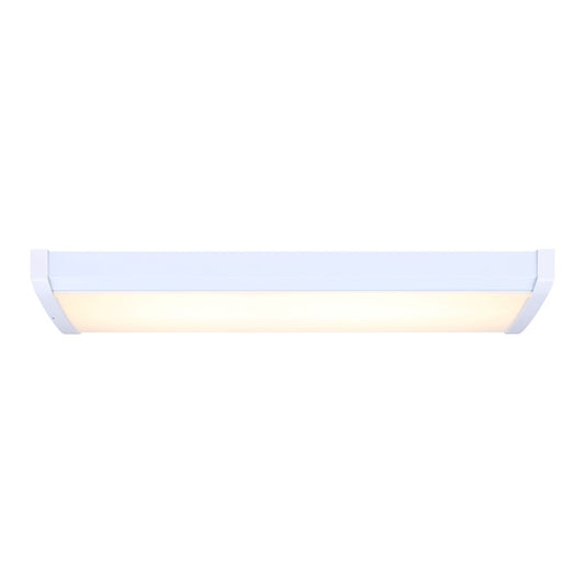 Canarm Madison 24in LED Utility Light | White Acrylic Flush Mount | Workshop & Garage | 1170 Lumens, 3CCT | Model LW24A20-MS