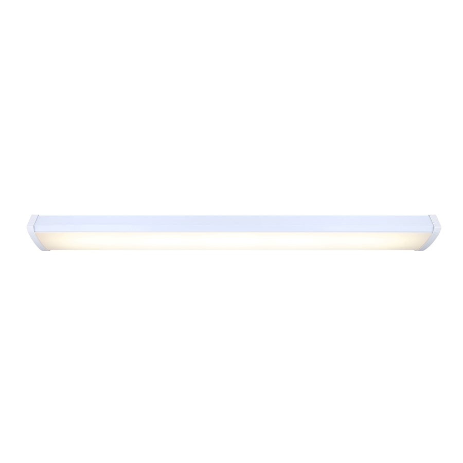 Canarm Madison 46in LED Utility Light | White Acrylic Flush Mount | Workshop & Garage | 2850 Lumens, 3CCT | Model LW48A40