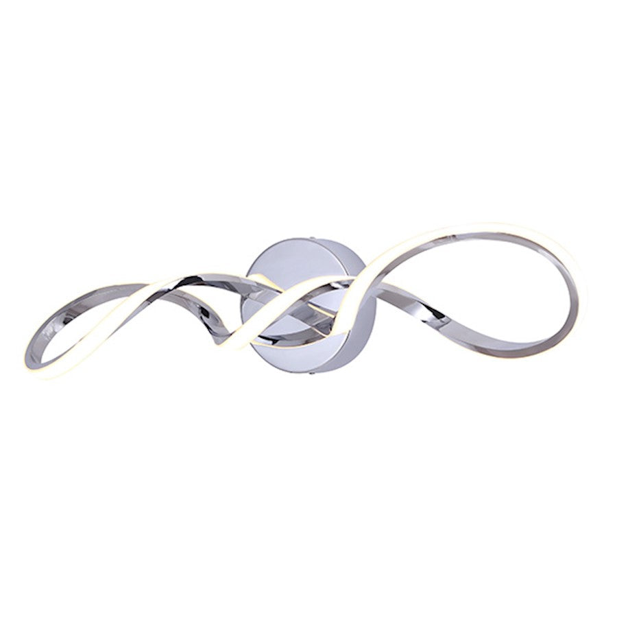 Canarm Keira 24in LED Wall Sconce | Modern Chrome and Metal | Bathroom & Hallway | 24 x 5 x 5 in, 19W Dimmable | Model LWF144A24CH