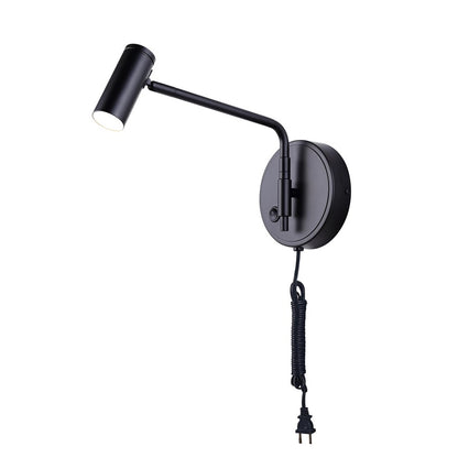 Canarm Teo 6in 1-Light LED Sconce | Modern Matte Black Metal | Bedroom & Office Accent Light | 400 Lumens, 3000K, Dimmable | Model LWF260A01BK