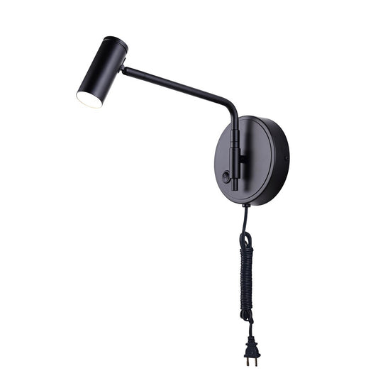 Canarm Teo 6in 1-Light LED Sconce | Modern Matte Black Metal | Bedroom & Office Accent Light | 400 Lumens, 3000K, Dimmable | Model LWF260A01BK