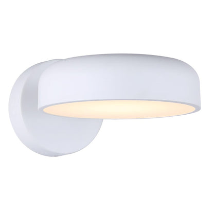 Canarm Zaria 8in 1-Light LED Wall Sconce | Modern Matte White Metal & Acrylic | Hallway & Bathroom Light | 800 Lumens, 3CCT | Model LWF281A01WH