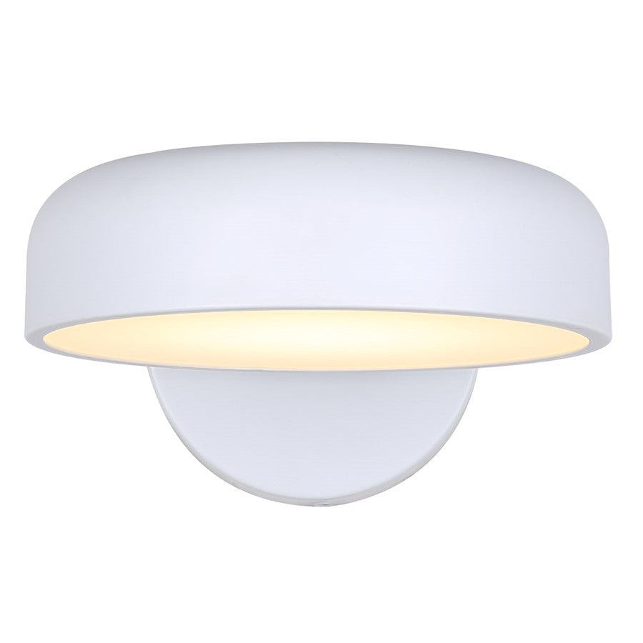 Canarm Zaria 8in 1-Light LED Wall Sconce | Modern Matte White Metal & Acrylic | Hallway & Bathroom Light | 800 Lumens, 3CCT | Model LWF281A01WH