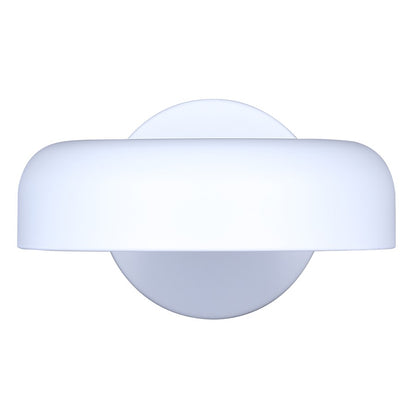 Canarm Zaria 8in 1-Light LED Wall Sconce | Modern Matte White Metal & Acrylic | Hallway & Bathroom Light | 800 Lumens, 3CCT | Model LWF281A01WH