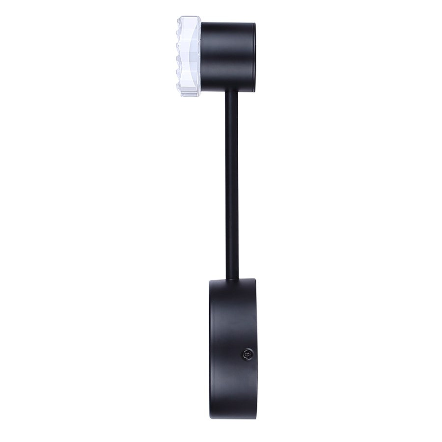 Canarm Vanya 5in 1-Light LED Wall Sconce | Modern Matte Black Steel & Textured Acrylic | Bedroom & Living Room Accent Light | Model LWF313A01BK