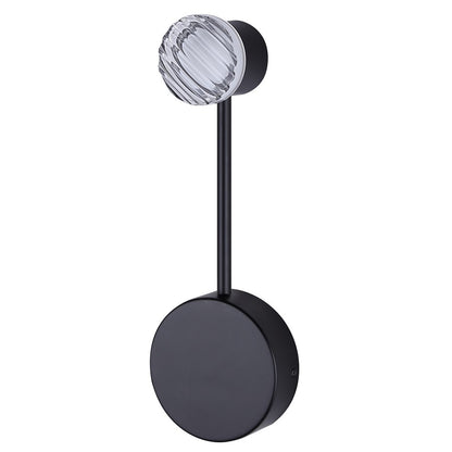 Canarm Vanya 5in 1-Light LED Wall Sconce | Modern Matte Black Steel & Textured Acrylic | Bedroom & Living Room Accent Light | Model LWF313A01BK