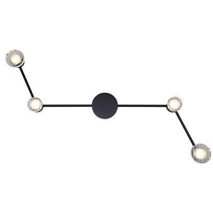 Canarm Vanya 38.75in 4-Light LED Sconce | Modern Matte Black and Textured Acrylic | Kitchen & Bathroom | 38.75 x 2.5 x 22 in | Model LWF313A04BK