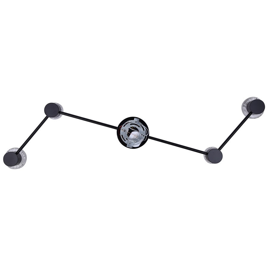 Canarm Vanya 38.75in 4-Light LED Sconce | Modern Matte Black and Textured Acrylic | Kitchen & Bathroom | 38.75 x 2.5 x 22 in | Model LWF313A04BK