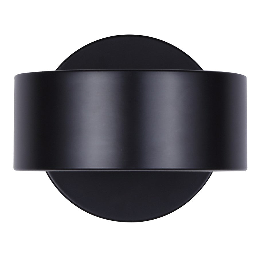 Canarm Montgomery 5.75in 1-Light LED Sconce | Minimalist Matte Black and Acrylic | Bedroom & Hallway | 5.75 x 9 x 5.12 in | Model LWF315A01BK