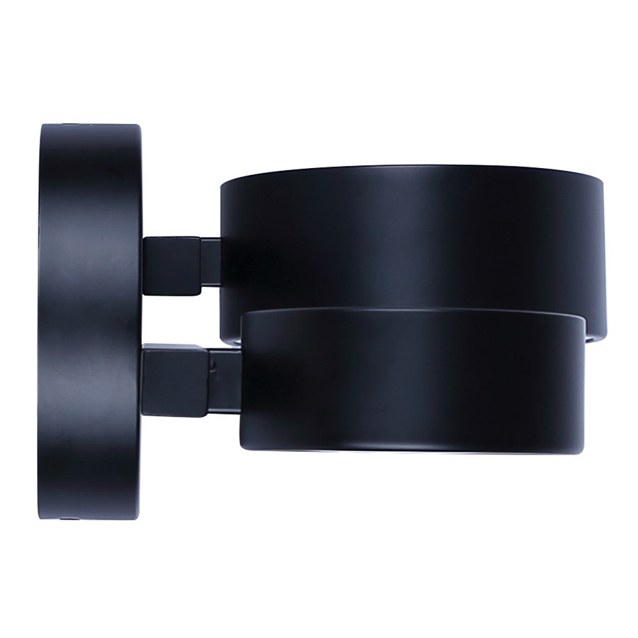 Canarm Montgomery 17.5in 2-Light LED Sconce | Modern Matte Black and Acrylic | Bathroom Vanity & Hallway | 17.5 x 8.12 x 5.12 in | Model LWF315A02BK