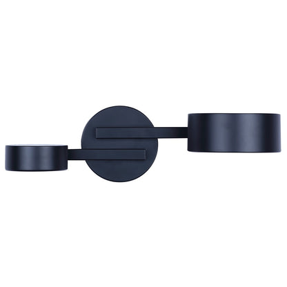Canarm Montgomery 17.5in 2-Light LED Sconce | Modern Matte Black and Acrylic | Bathroom Vanity & Hallway | 17.5 x 8.12 x 5.12 in | Model LWF315A02BK