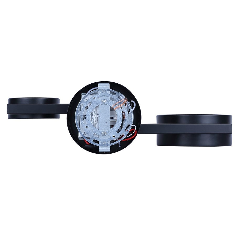 Canarm Montgomery 17.5in 2-Light LED Sconce | Modern Matte Black and Acrylic | Bathroom Vanity & Hallway | 17.5 x 8.12 x 5.12 in | Model LWF315A02BK