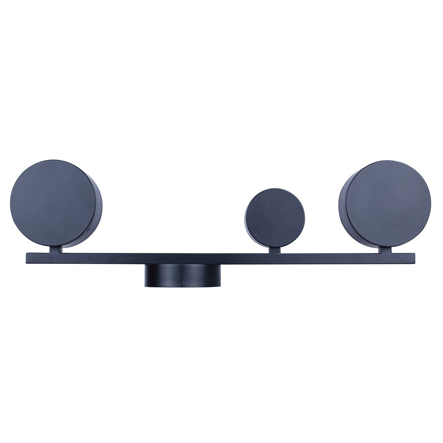 Canarm Montgomery 27.87in 3-Light LED Sconce | Modern Matte Black and Acrylic | Bathroom Vanity & Hallway | 27.87 x 8.37 x 5.12 in | Model LWF315A03BK