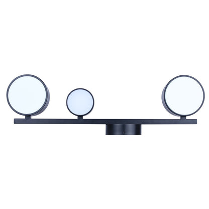 Canarm Montgomery 27.87in 3-Light LED Sconce | Modern Matte Black and Acrylic | Bathroom Vanity & Hallway | 27.87 x 8.37 x 5.12 in | Model LWF315A03BK