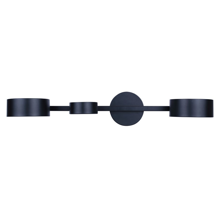 Canarm Montgomery 27.87in 3-Light LED Sconce | Modern Matte Black and Acrylic | Bathroom Vanity & Hallway | 27.87 x 8.37 x 5.12 in | Model LWF315A03BK