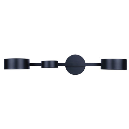 Canarm Montgomery 27.87in 3-Light LED Sconce | Modern Matte Black and Acrylic | Bathroom Vanity & Hallway | 27.87 x 8.37 x 5.12 in | Model LWF315A03BK
