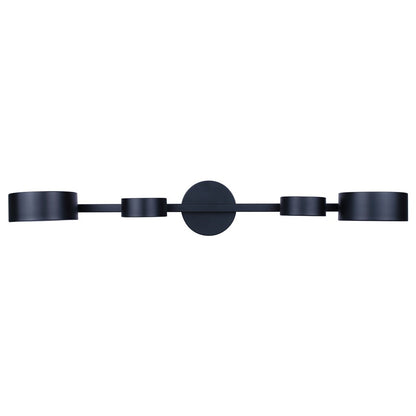 Canarm Montgomery 34in 4-Light LED Wall Sconce | Matte Black and Acrylic Shade | Bathroom & Hallway | 8.375 x 33.875 x 5.125 in | Model LWF315A04BK