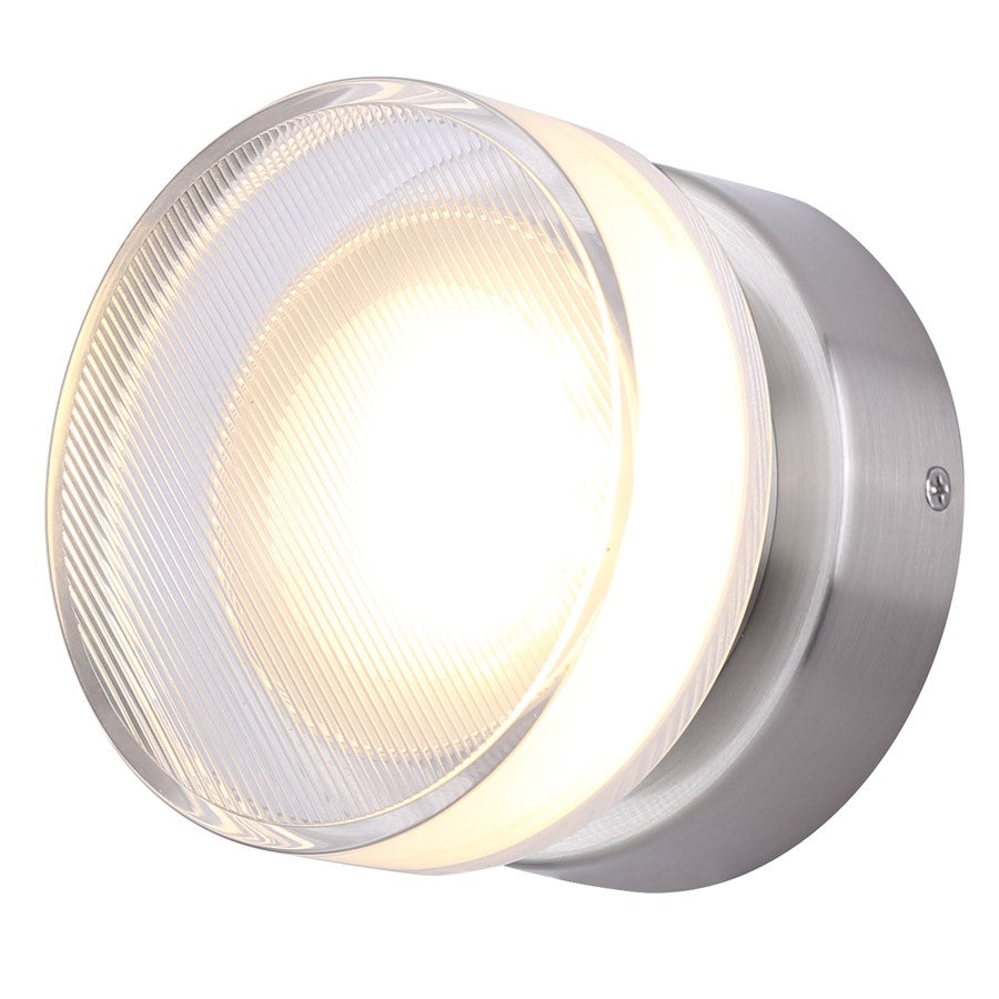 Canarm Benni 5in 1-Light LED Wall Sconce | Brushed Nickel and Acrylic Shade | Hallway & Entryway | 5.375 x 5.375 x 3.75 in | Model LWL296A05BN