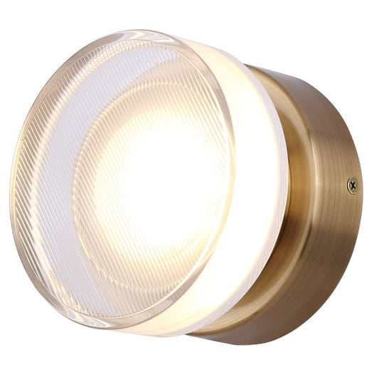 Canarm Benni 5in 1-Light Wall Sconce | Modern Gold and Acrylic | Hallway & Bathroom | 5 x 5 x 3 in | Model LWL296A05GD