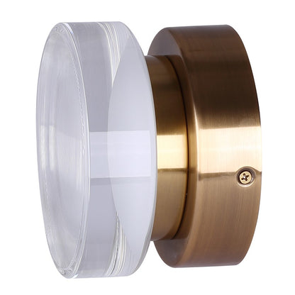 Canarm Benni 5in 1-Light Wall Sconce | Modern Gold and Acrylic | Hallway & Bathroom | 5 x 5 x 3 in | Model LWL296A05GD
