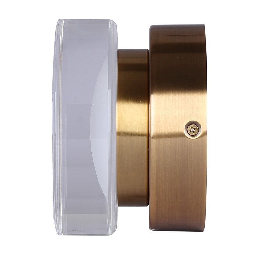 Canarm Benni 5in 1-Light Wall Sconce | Modern Gold and Acrylic | Hallway & Bathroom | 5 x 5 x 3 in | Model LWL296A05GD