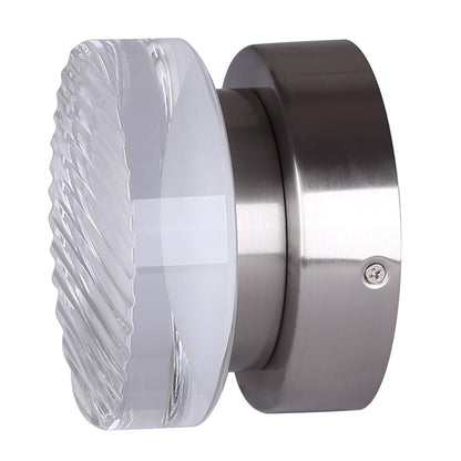 Canarm Benni 5in 1-Light Wall Sconce | Modern Brushed Nickel and Acrylic | Hallway & Bathroom | 5 x 5 x 3 in | Model LWL297A05BN