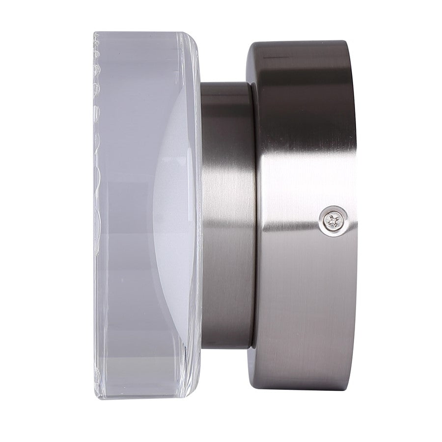 Canarm Benni 5in 1-Light Wall Sconce | Modern Brushed Nickel and Acrylic | Hallway & Bathroom | 5 x 5 x 3 in | Model LWL297A05BN