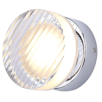 Canarm Benni 5in 1-Light Wall Sconce | Modern Chrome and Acrylic | Hallway & Bathroom | 5 x 5 x 3 in | Model LWL297A05CH