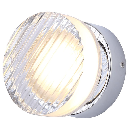 Canarm Benni 5in 1-Light Wall Sconce | Modern Chrome and Acrylic | Hallway & Bathroom | 5 x 5 x 3 in | Model LWL297A05CH