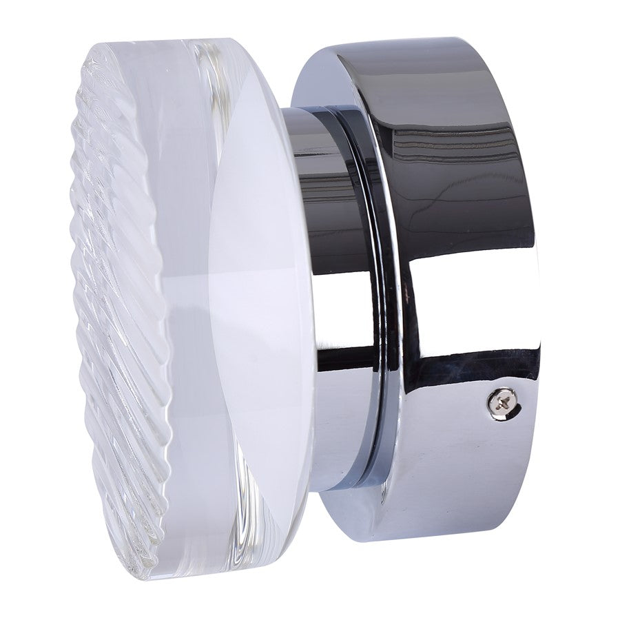 Canarm Benni 5in 1-Light Wall Sconce | Modern Chrome and Acrylic | Hallway & Bathroom | 5 x 5 x 3 in | Model LWL297A05CH