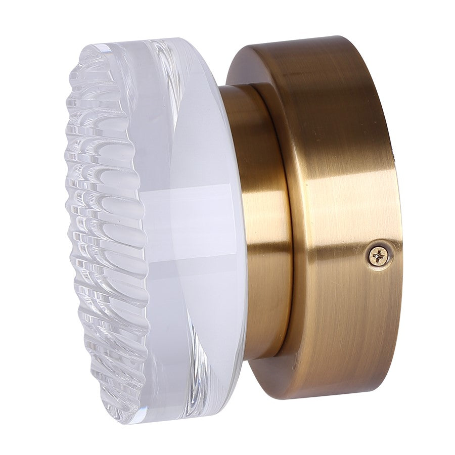 Canarm Benni 5in 1-Light Wall Sconce | Modern Gold and Acrylic | Hallway & Bathroom | 5 x 5 x 3 in | Model LWL297A05GD