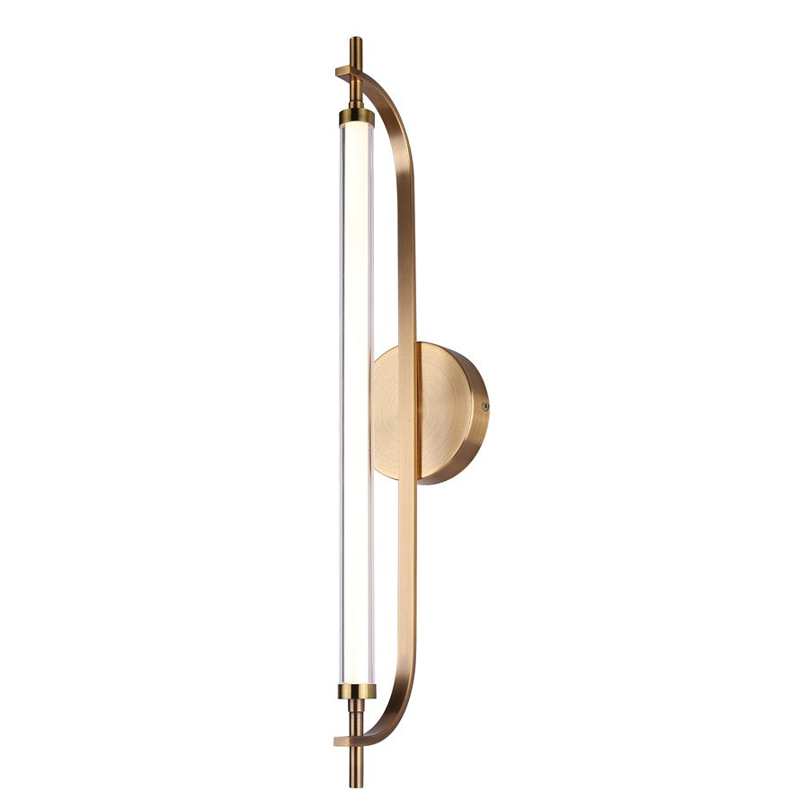 Canarm Keaton 25in 1-Light LED Wall Sconce | Matte Black and Gold Acrylic Shade | Bedroom & Hallway Accent Light | Model LWL319A25GD
