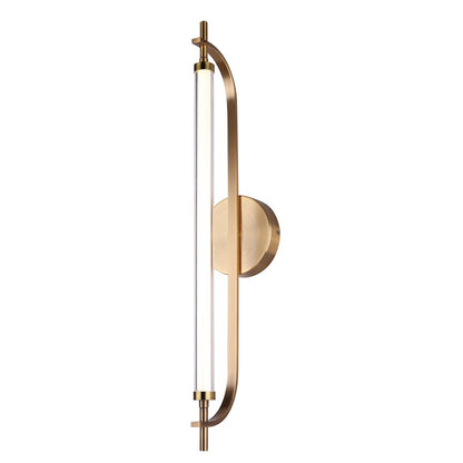 Canarm Keaton 25in 1-Light LED Wall Sconce | Matte Black and Gold Acrylic Shade | Bedroom & Hallway Accent Light | Model LWL319A25GD