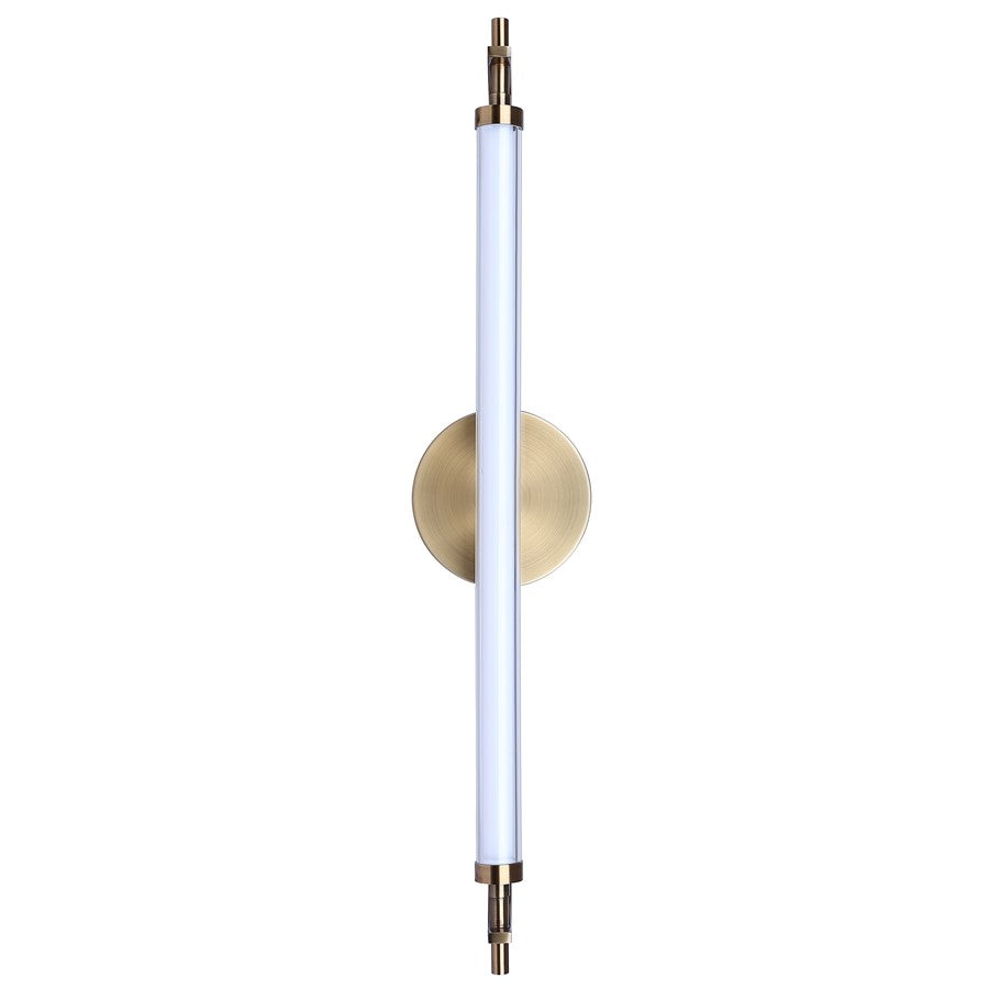 Canarm Keaton 25in 1-Light LED Wall Sconce | Matte Black and Gold Acrylic Shade | Bedroom & Hallway Accent Light | Model LWL319A25GD