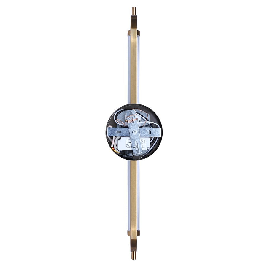 Canarm Keaton 25in 1-Light LED Wall Sconce | Matte Black and Gold Acrylic Shade | Bedroom & Hallway Accent Light | Model LWL319A25GD