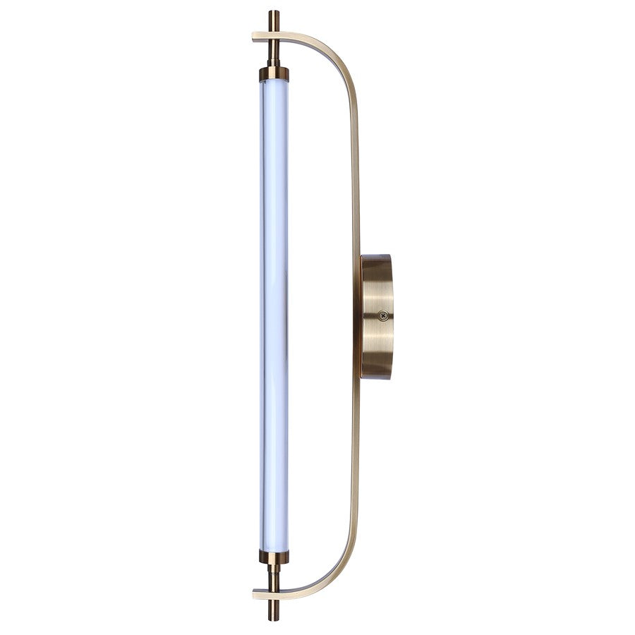 Canarm Keaton 25in 1-Light LED Wall Sconce | Matte Black and Gold Acrylic Shade | Bedroom & Hallway Accent Light | Model LWL319A25GD