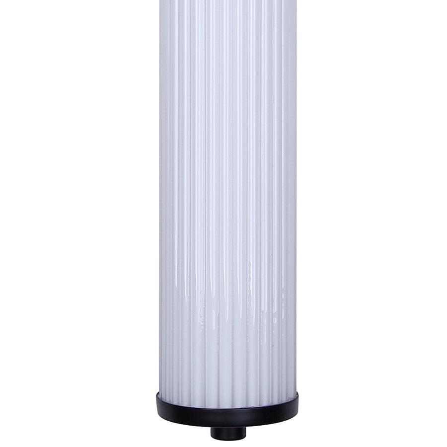 Canarm Ozzy 24in 1-Light LED Vanity Light | Matte Black and Glossy White Ribbed Glass | Bathroom & Powder Room Vanity Light | Model LWL322A24BK