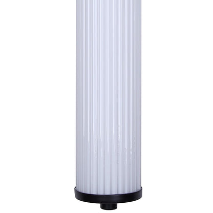 Canarm Ozzy 24in 1-Light LED Vanity Light | Matte Black and Glossy White Ribbed Glass | Bathroom & Powder Room Vanity Light | Model LWL322A24BK