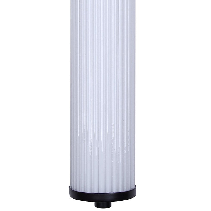 Canarm Ozzy 35in 1-Light LED Vanity Light | Matte Black and Glossy White Ribbed Glass | Bathroom & Powder Room Vanity Light | Model LWL322A35BK