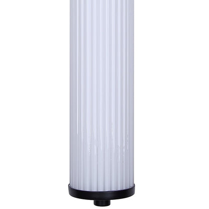 Canarm Ozzy 35in 1-Light LED Vanity Light | Matte Black and Glossy White Ribbed Glass | Bathroom & Powder Room Vanity Light | Model LWL322A35BK